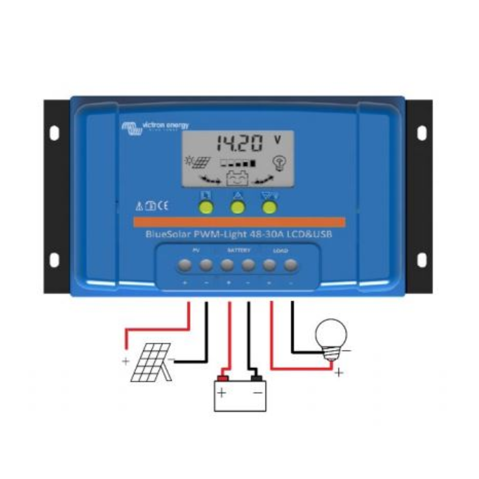 Victron Energy BlueSolar PWM CC W/LCD&USB 12/24V-30A