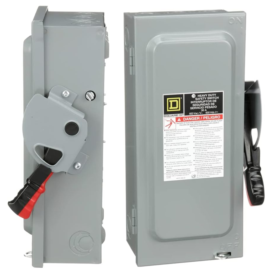 Square-D 600VDC 30A 3-Pole Disconnect