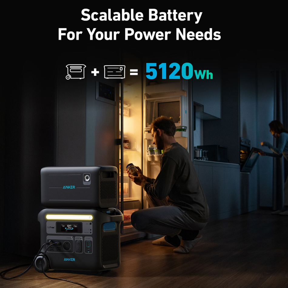 Anker SOLIX F2600 Bundle - Power Station 2560Wh | 2400W  with two 100W Solar Panels