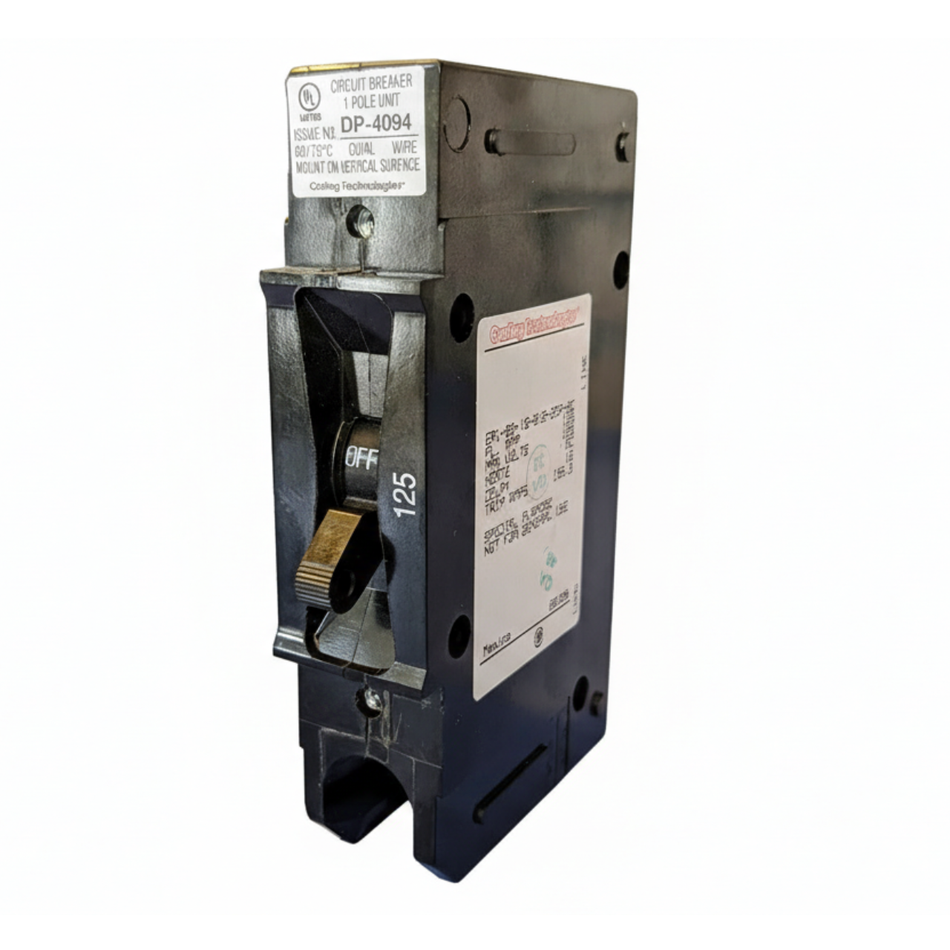 Front (Panel) Mount Breaker – 125A 125VDC 1″ Wide