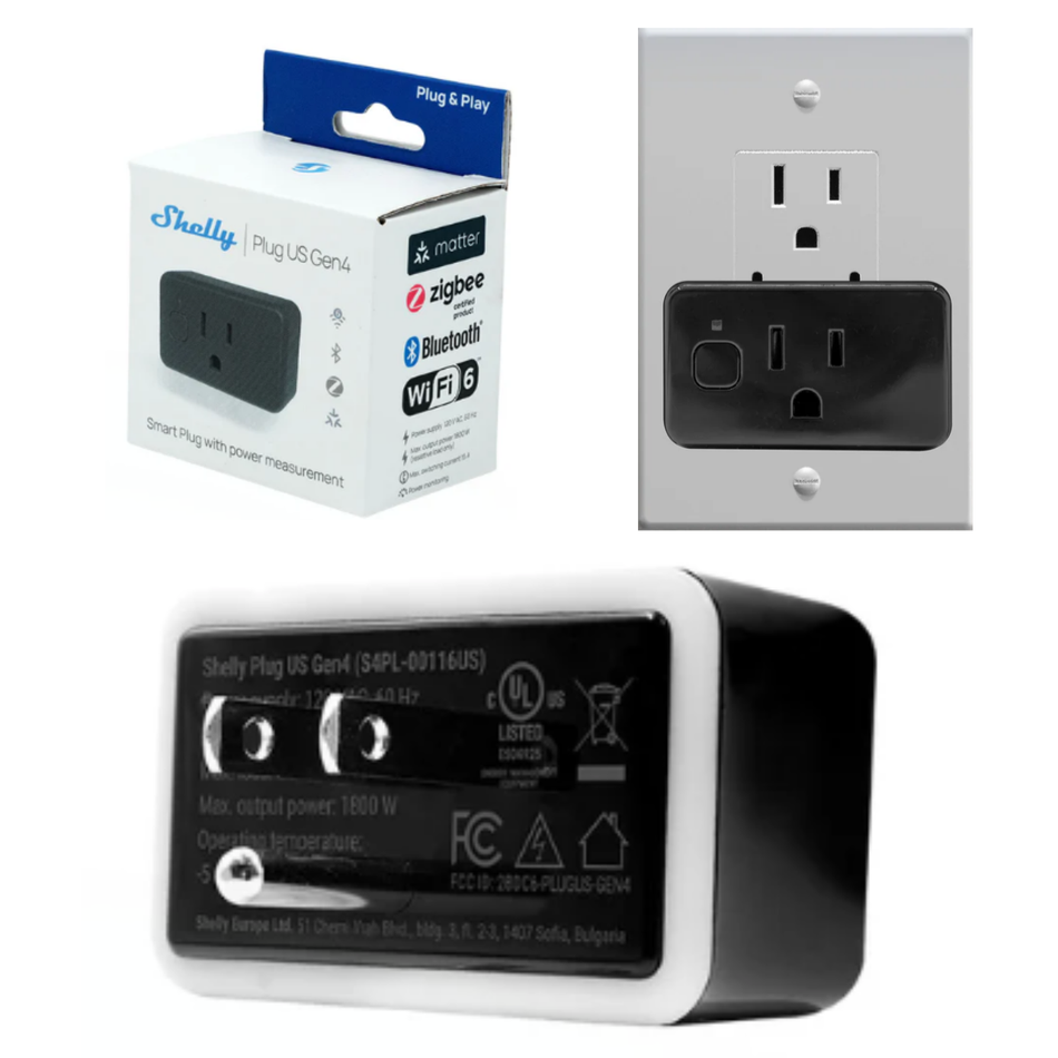 Shelly Plug US Gen4 Black