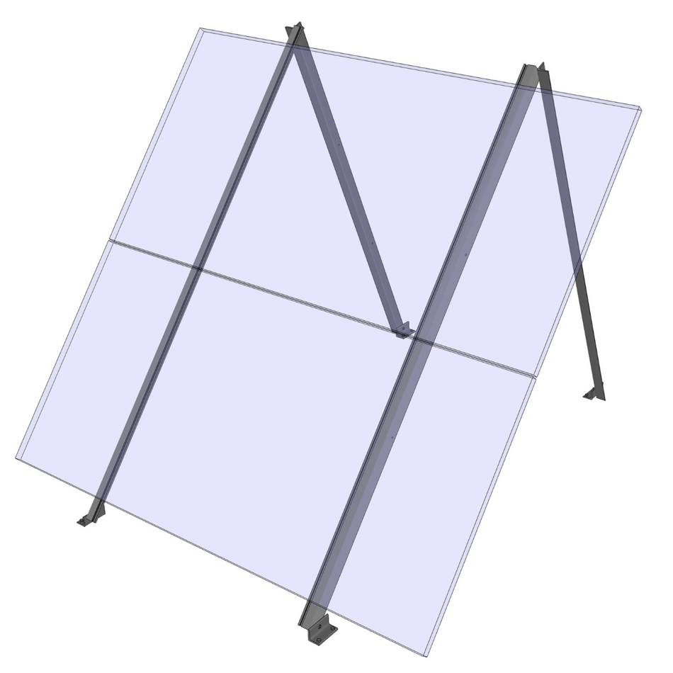 Roof/Ground/Wall Mount - 96"x3" Rails