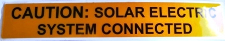 Solar Electric System Connected Label